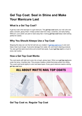 Gel Top Coat_ Seal in Shine and Make Your Manicure Last