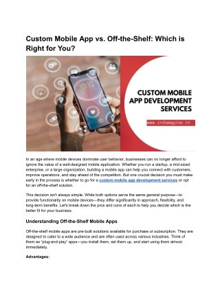 Custom Mobile App vs