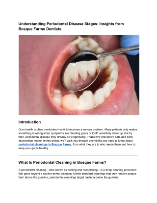 Understanding Periodontal Disease Stages_ Insights from Bosque Farms Dentists