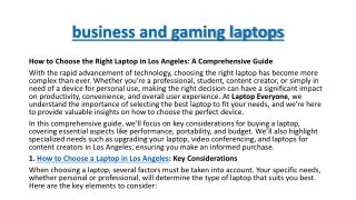 business and gaming laptops