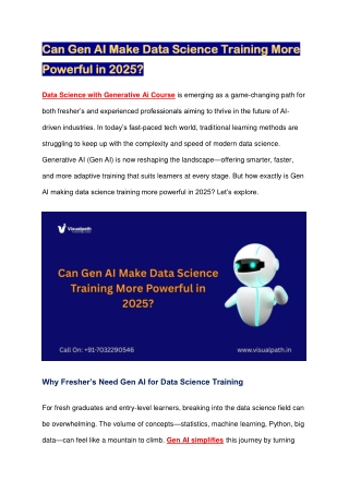 Data Science with Generative Ai Course Hyderabad | Online