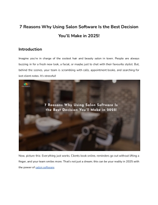 7 Reasons Why Using Salon Software Is the Best Decision You’ll Make in 2025