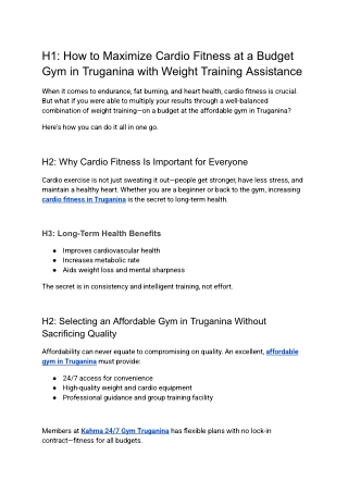 How to Maximize Cardio Fitness at a Budget Gym in Truganina with Weight Training Assistance