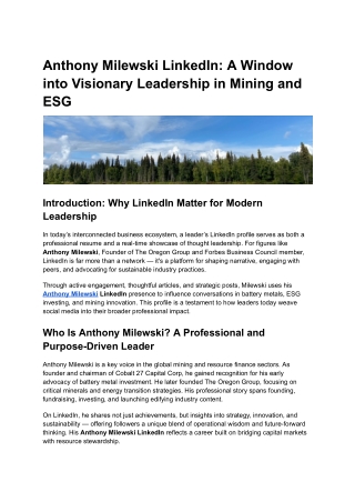 Anthony Milewski LinkedIn