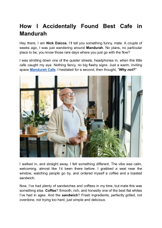 Nick Daicos Discovers His Favourite Cafe in Mandurah – A Story of Good Coffee