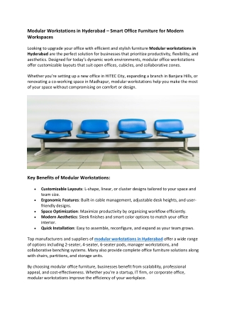 Modular Workstations in Hyderabad