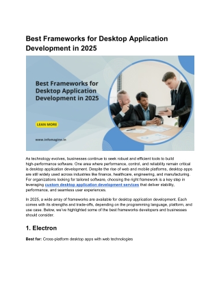 Best Frameworks for Desktop Application Development in 2025