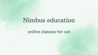 Online Classes for cat from nimbus education institute