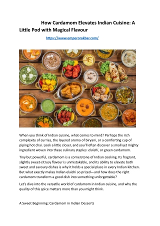 How Cardamom Elevates Indian Cuisine