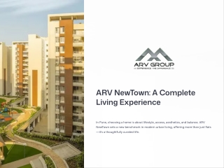 ARV NewTown: A Complete Living Experience in Undri-Pisoli, Pune