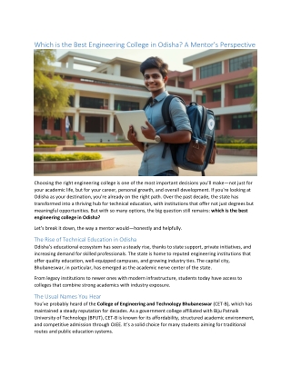 Which is the Best Engineering College in Odisha