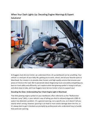 car engine repair moorhead