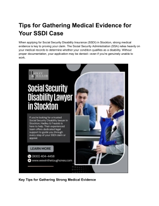 Tips for Gathering Medical Evidence for Your SSDI Case