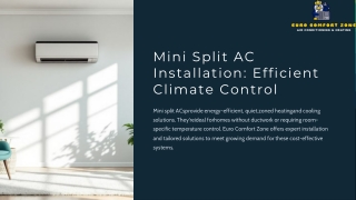 Expert Mini Split AC Installation for Maximum Comfort