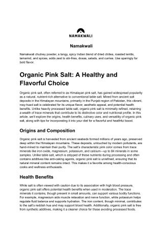 Organic Pink Salt_ A Healthy and Flavorful Choice