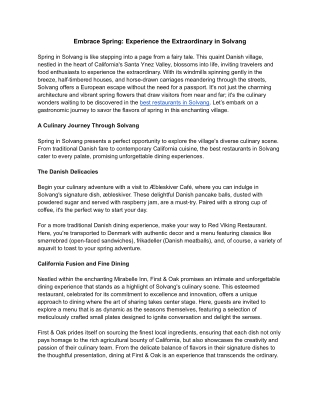 Embrace Spring_ Experience the Extraordinary in Solvang