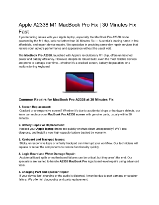 Apple A2338 M1 MacBook Pro Fix | 30 Minutes Fix Fast