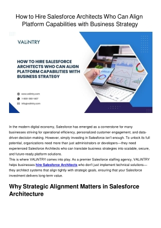 How To Hire Salesforce Architects Who Can Align Platform Capabilities With Business Strategy