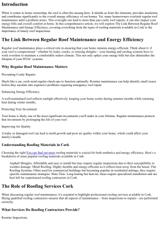 The Link Between Regular Roof Maintenance and Energy Efficiency