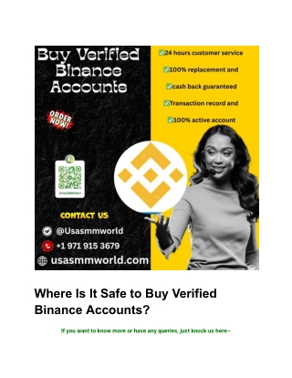 Where Is It Safe to Buy Verified Binance Accounts
