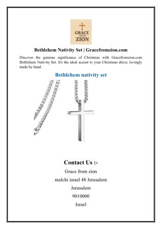 Bethlehem Nativity Set  Gracefromzion.com