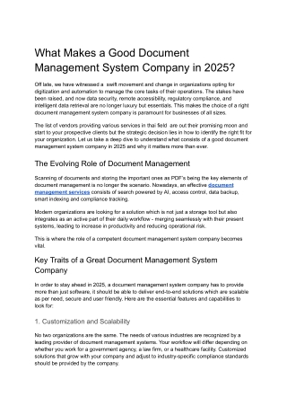 What Makes a Good Document Management System Company in 2025