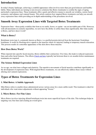 Smooth Away Expression Lines with Targeted Botox Treatments
