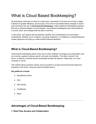 What is Cloud Based Bookkeeping_