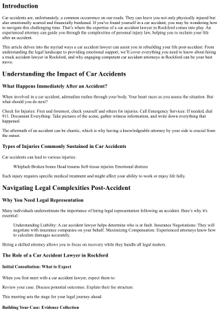 Navigating the Aftermath: How a Car Accident Lawyer in Rockford Can Help You Reb