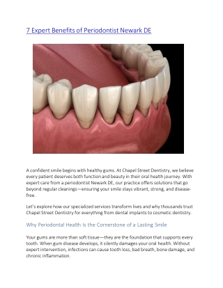 7 Expert Benefits of Periodontist Newark DE