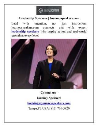 Leadership Speakers  Journeyspeakers.com