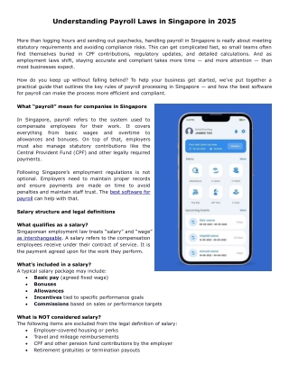 Understanding Payroll Laws in Singapore in 2025