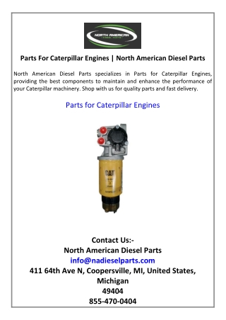Parts For Caterpillar Engines  North American Diesel Parts