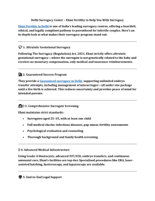 Delhi Surrogacy Center – Ekmi Fertility to Help You With Surrogacy