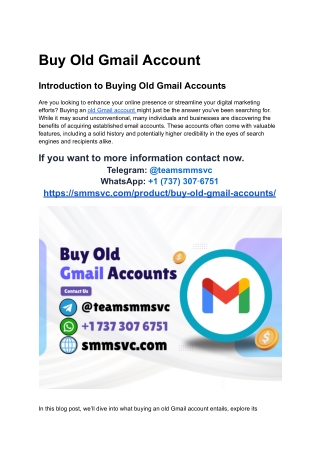 How To Buy Old Gmail Accounts_ Step by step Guide In