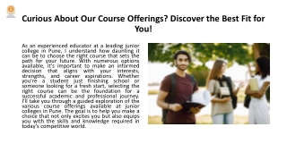Curious About Our Course Offerings