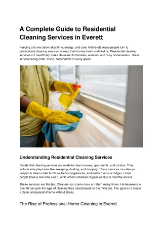 A Complete Guide to Residential Cleaning Services in Everett (1)