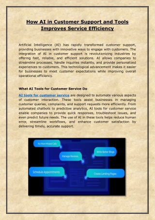 How AI in Customer Support and Tools Improves Service Efficiency