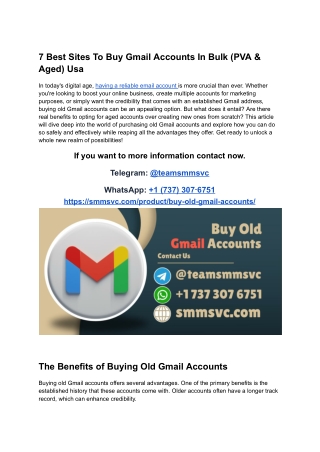 7 Best Sites To Buy Gmail Accounts In Bulk (PVA & Aged) Usa