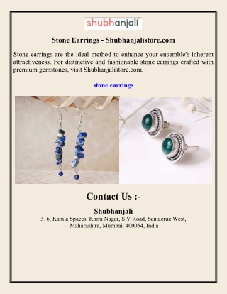 Stone Earrings - Shubhanjalistore.com