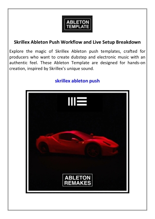 Skrillex Ableton Push Workflow and Live Setup Breakdown