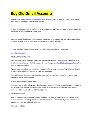 Old Gmail Accounts