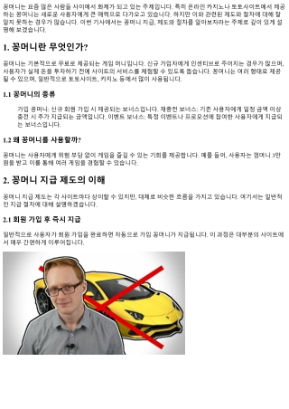 꽁머니 지급, 제도와 절차를 알아보자