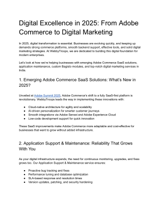 Digital Excellence in 2025: From Adobe Commerce to Digital Marketing
