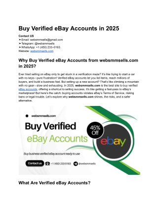 Best Site To Buy verified eBay seller account with feedback 2025
