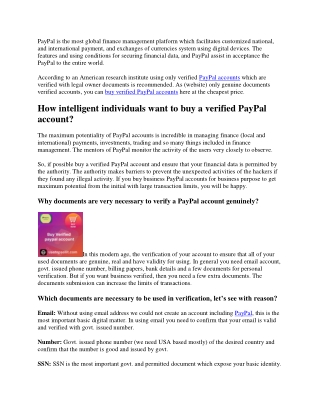 Buy Verified Paypal Accounts