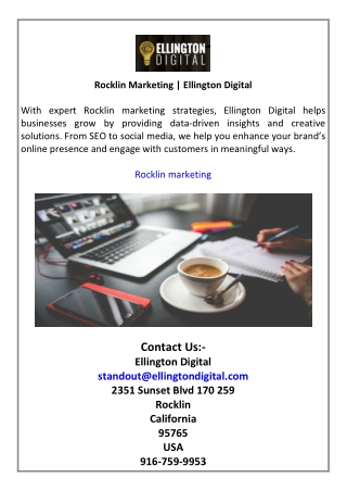 Rocklin Marketing  Ellington Digital