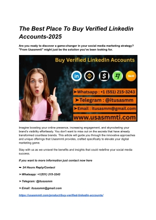 The Best Place To Buy Verified Linkedin Accounts-2025