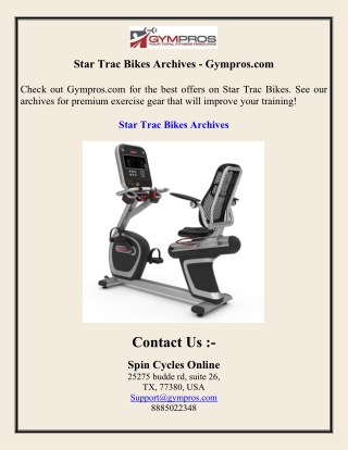 Star Trac Bikes Archives - Gympros.com