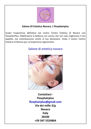 Salone Di Estetica Novara  Floxyhairplus